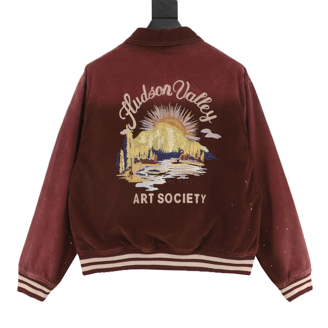 Corduroy Graphic Track Jacket Pomegranate