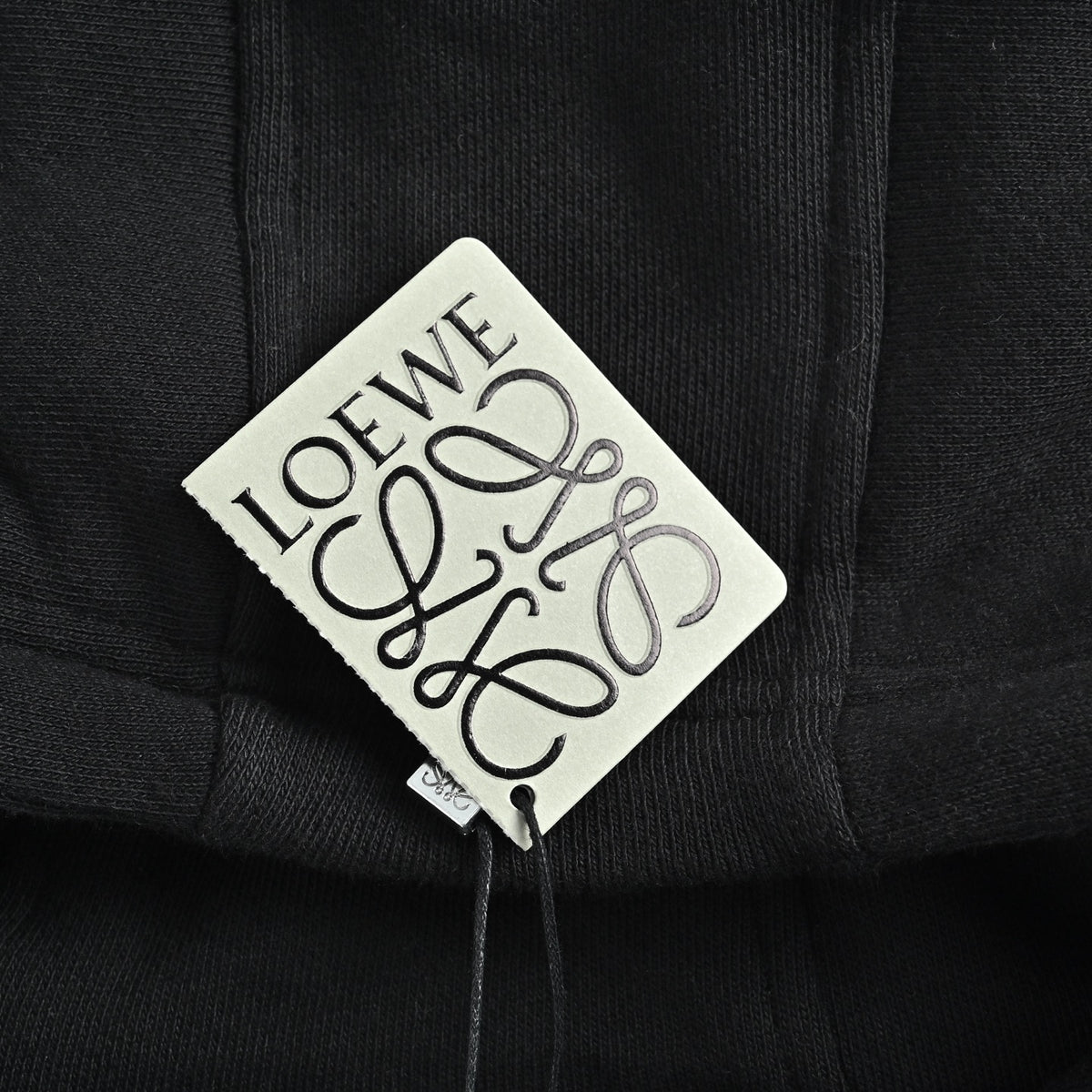 Flamenco Leather-Drawstring Hoodie Black