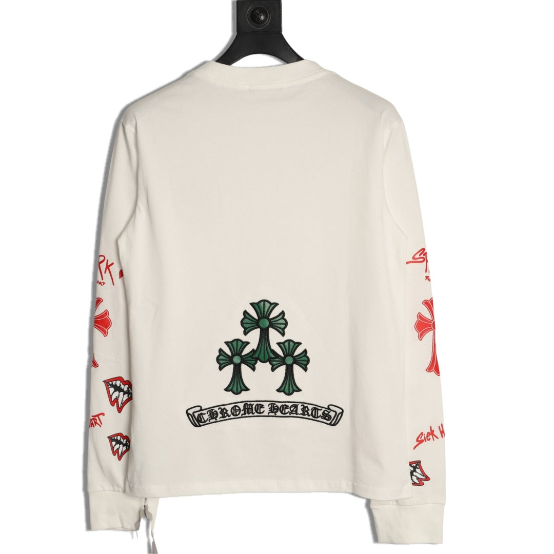 x Matty Boy Graphic Long Sleeve T-Shirt White & Red