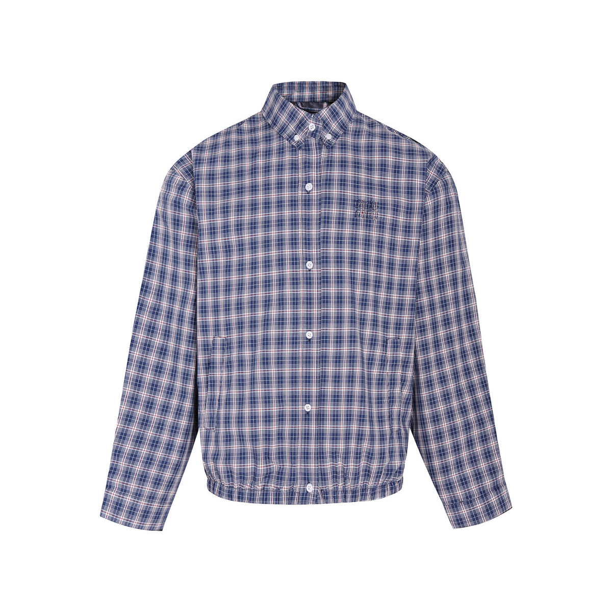 Plaid Button-Up Jacket Blue / White