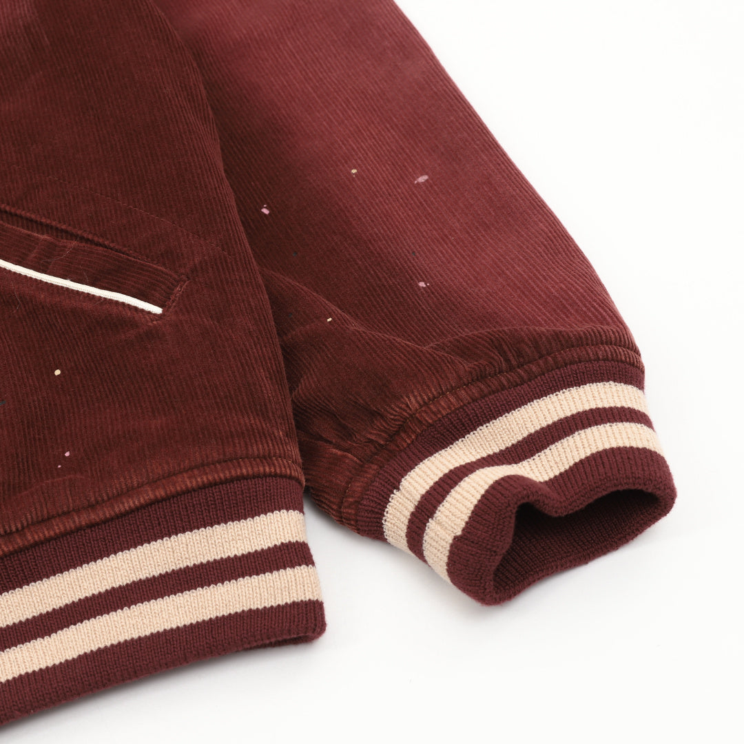 Corduroy Graphic Track Jacket Pomegranate