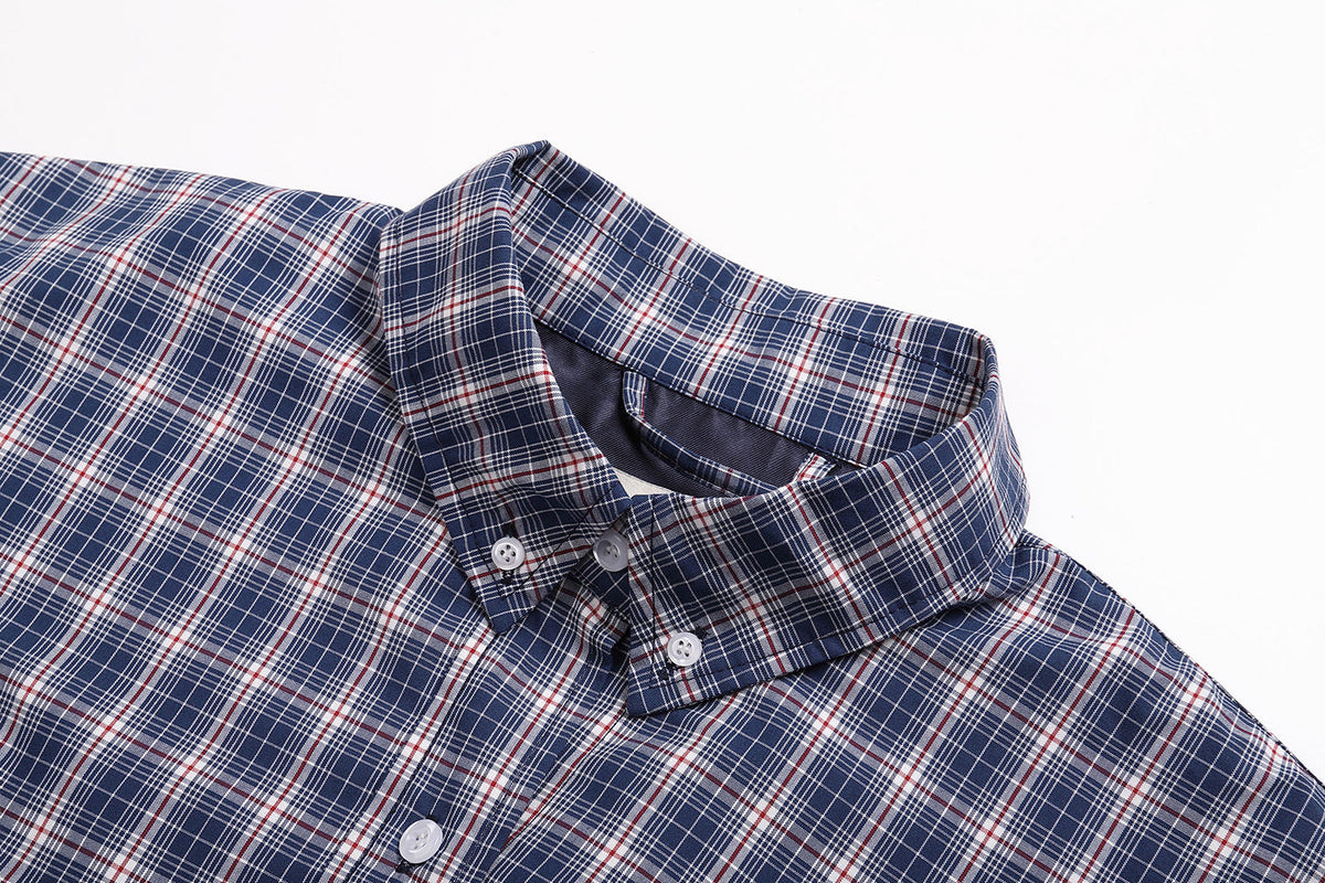 Plaid Button-Up Jacket Blue / White