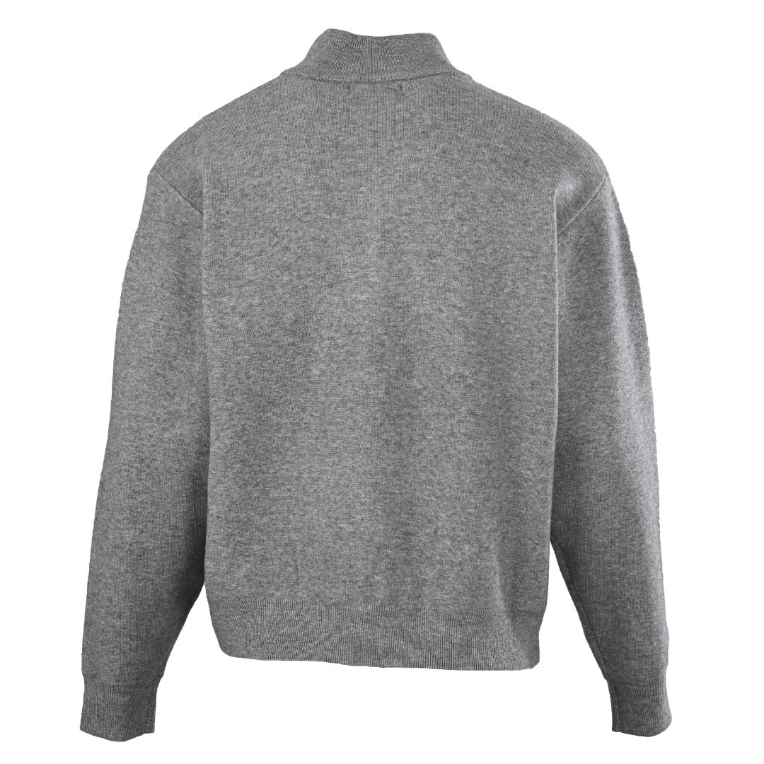 Embroidered Logo Half-Zip Grey