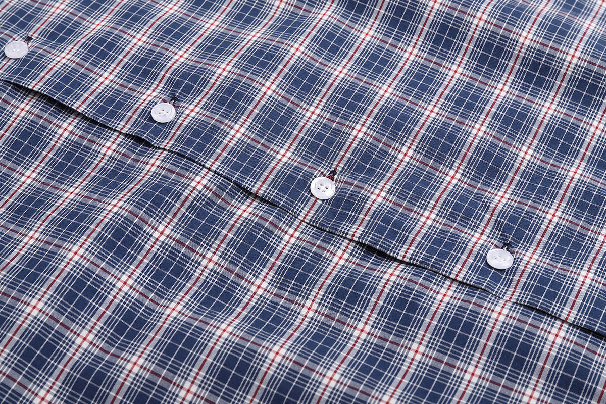 Plaid Button-Up Jacket Blue / White