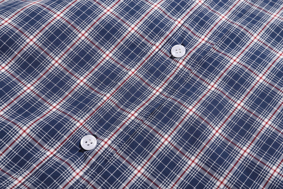 Plaid Button-Up Jacket Blue / White