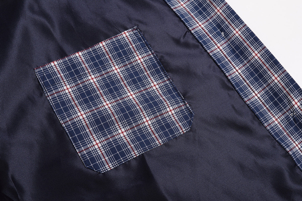 Plaid Button-Up Jacket Blue / White