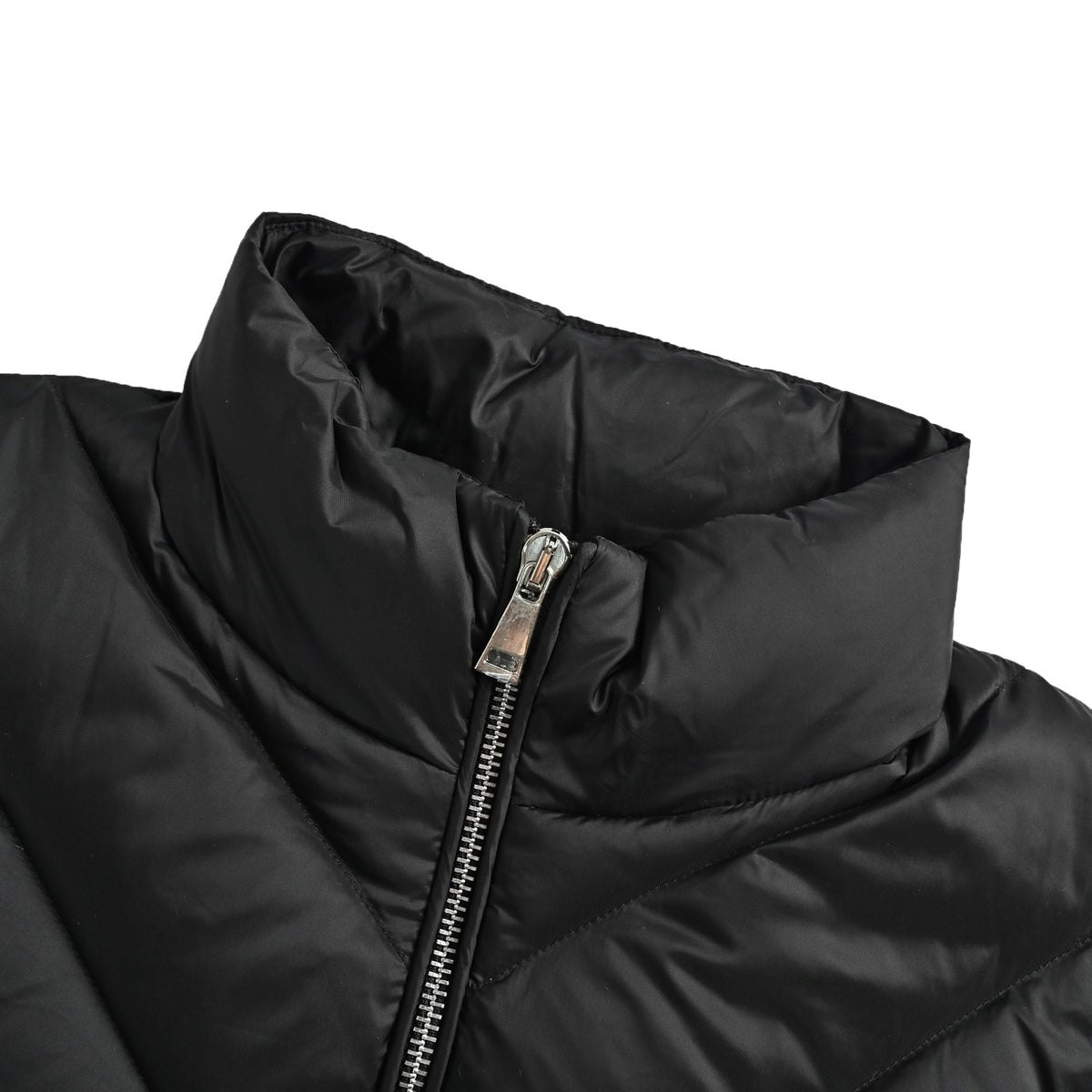 Padded Wool Zip-Up Black