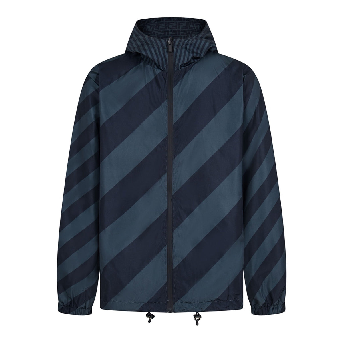 Reversible Diagonal-Stripe Windbreaker Navy / Blue