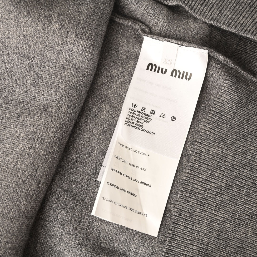 Embroidered Logo Half-Zip Grey