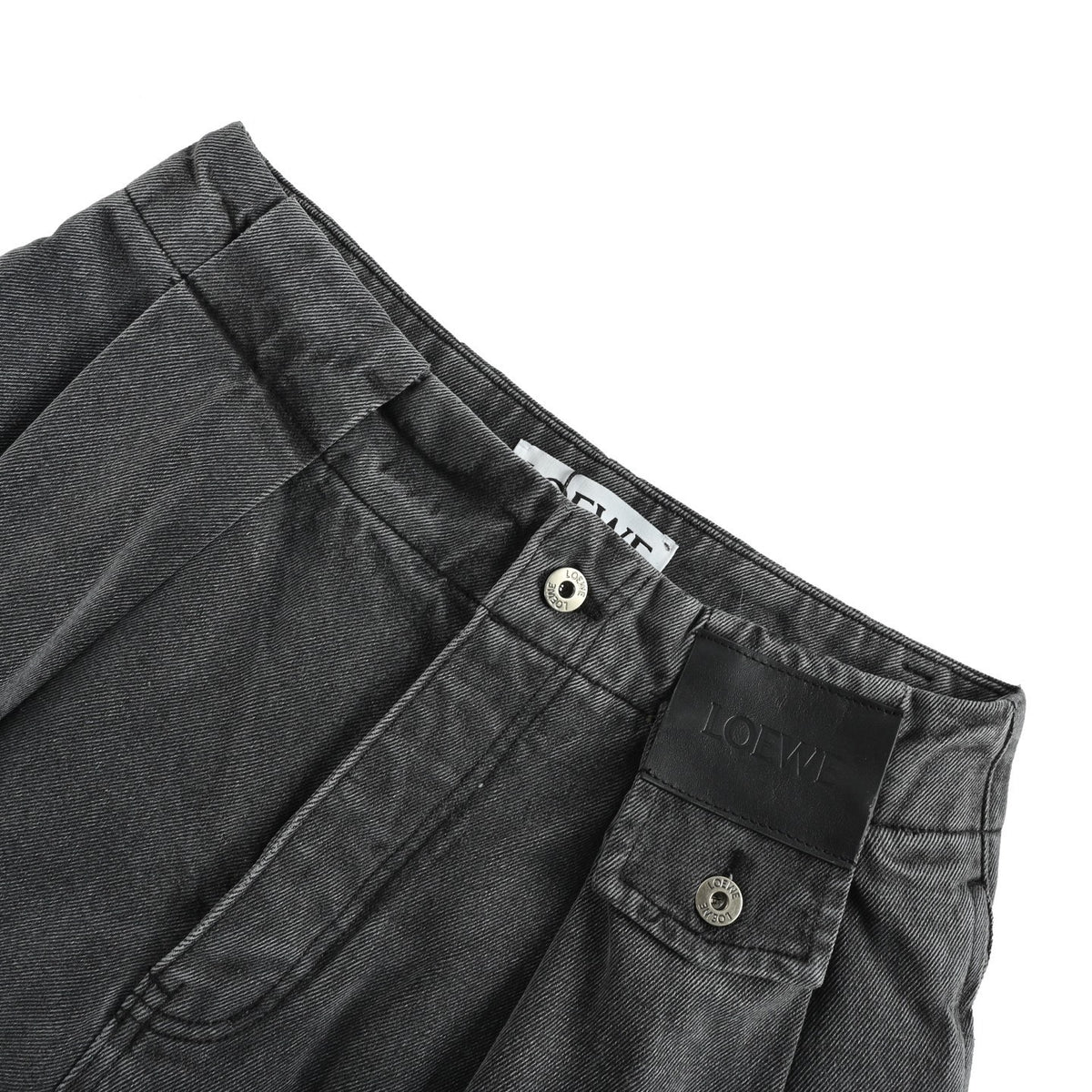 Pleated Barrel-Leg Washed Black