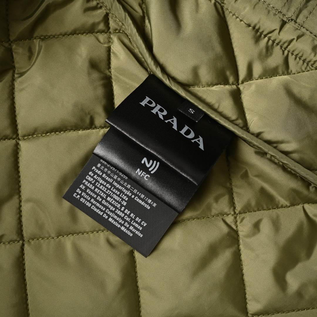 Quilted Corduroy Collar Olive Green