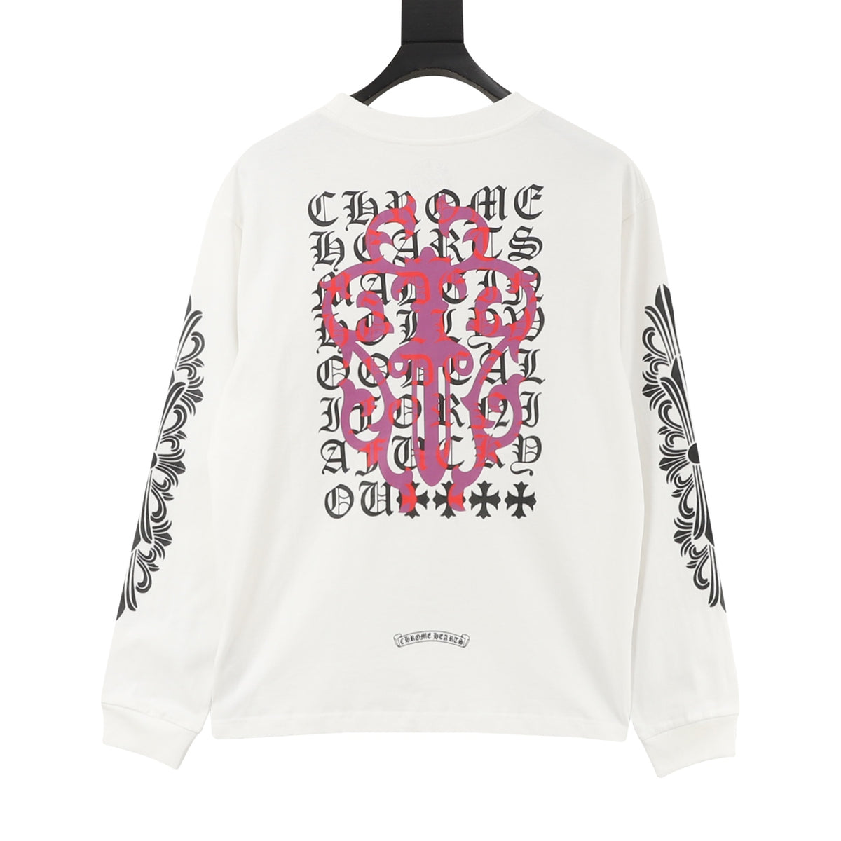 Scroll Logo Long Sleeve Pocket T-Shirt White