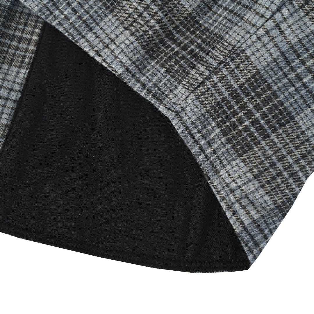 Padded Check Overshirt Blue