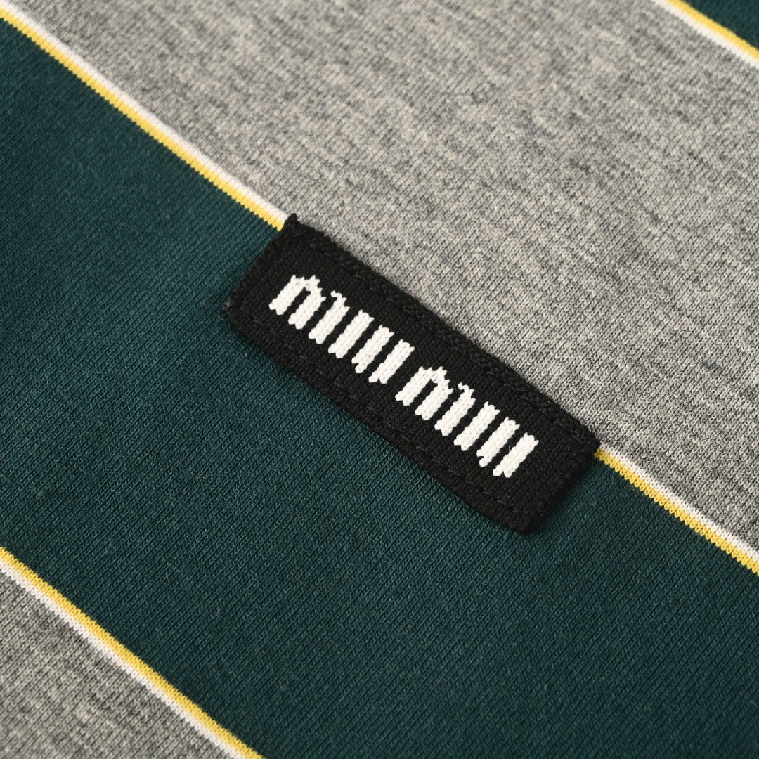 Striped Jersey Bottle Green & Grey
