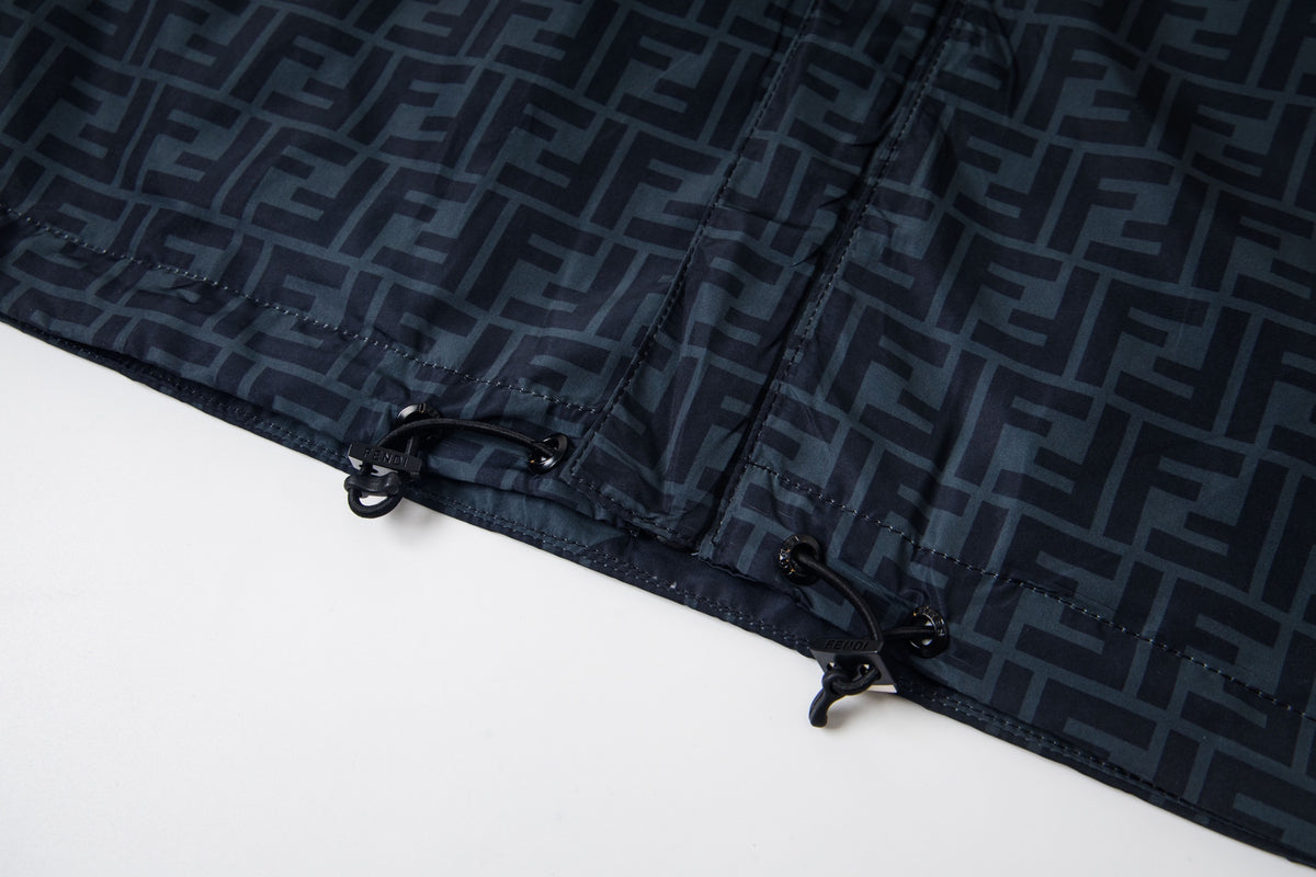 Reversible Diagonal-Stripe Windbreaker Navy / Blue