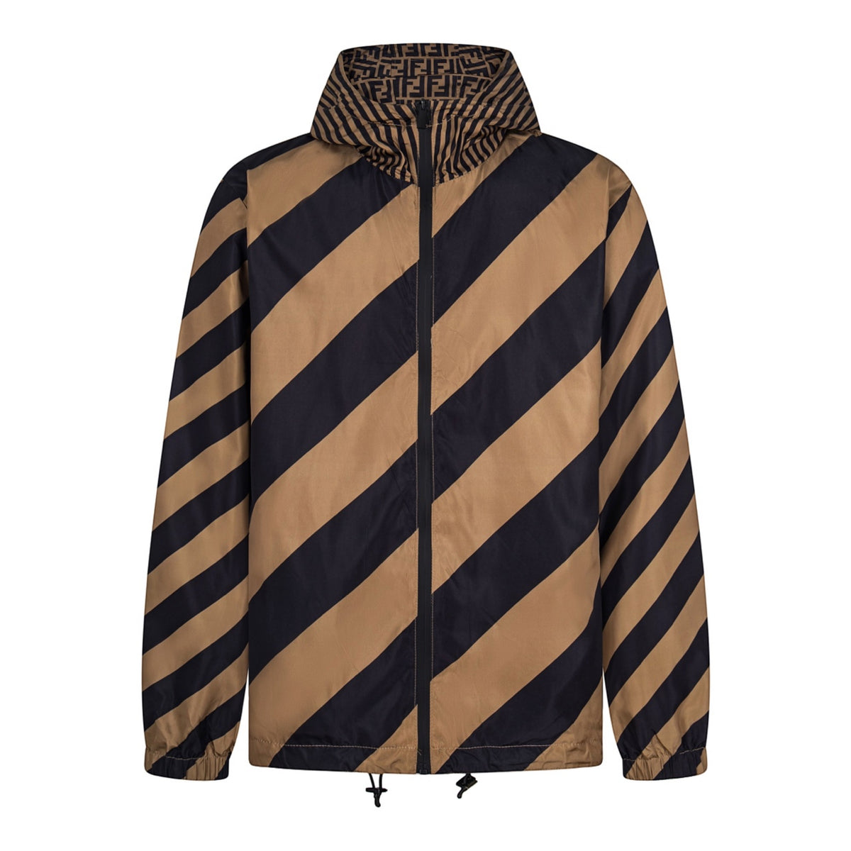 Reversible FF Monogram Windbreaker Brown / Black