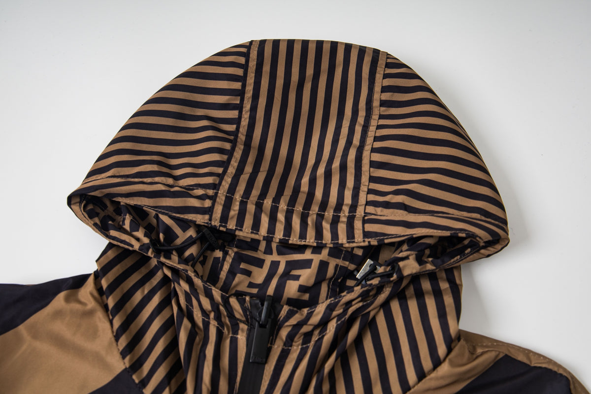 Reversible FF Monogram Windbreaker Brown / Black