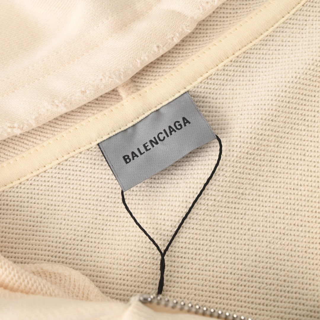 Tattoo Oversized Zip-Up Hoodie Cream