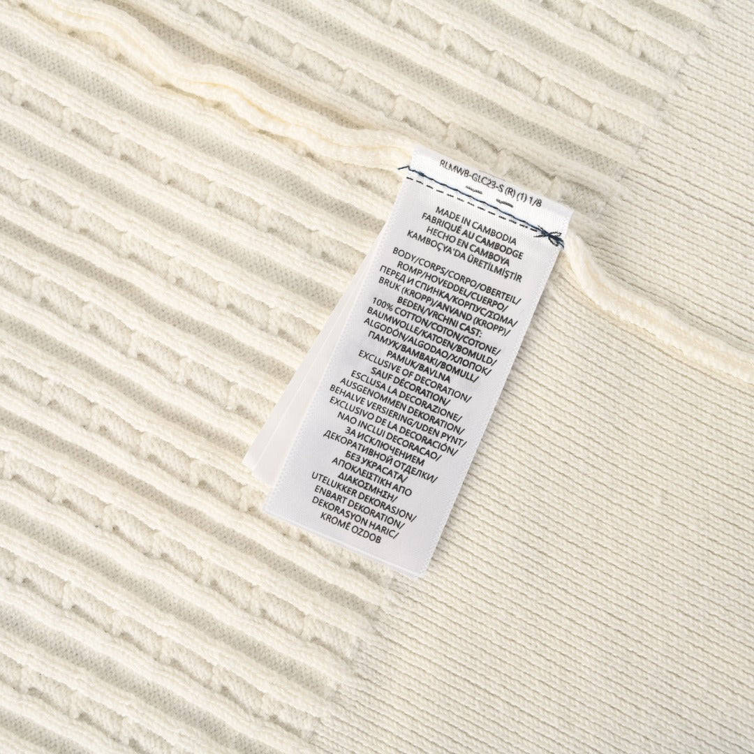 Mini Cable-Knit Full-Zip Hoodie Cream