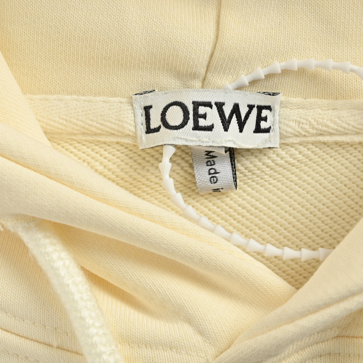 Anagram Leather-Pocket Hoodie Cream
