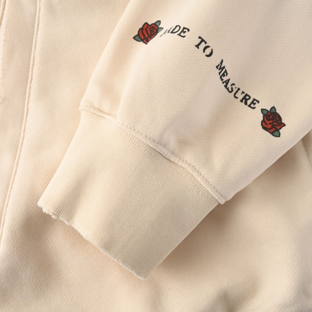 Tattoo Oversized Zip-Up Hoodie Cream