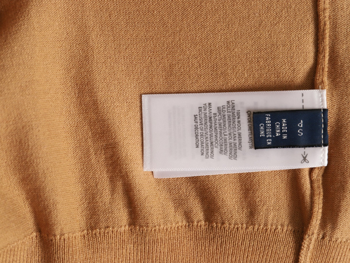 Stretch Cotton-Blend Crewneck Cardigan Camel