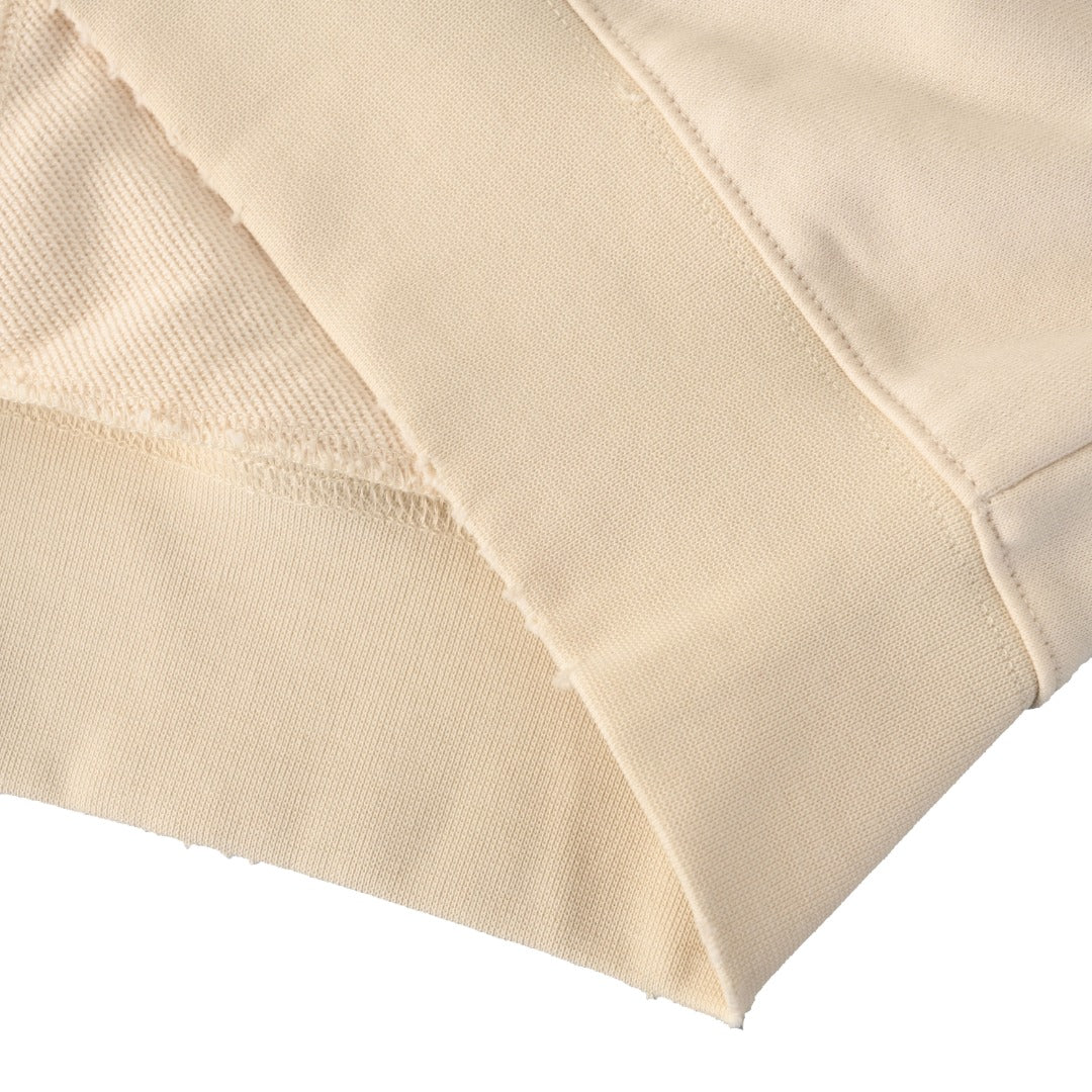 Tattoo Oversized Zip-Up Hoodie Cream