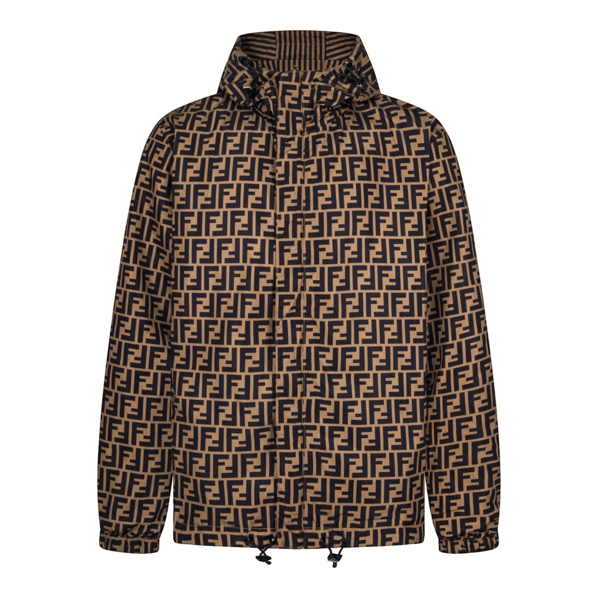 Reversible FF Monogram Windbreaker Brown / Black