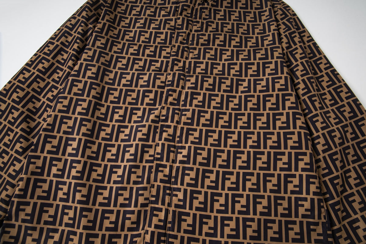 Reversible FF Monogram Windbreaker Brown / Black