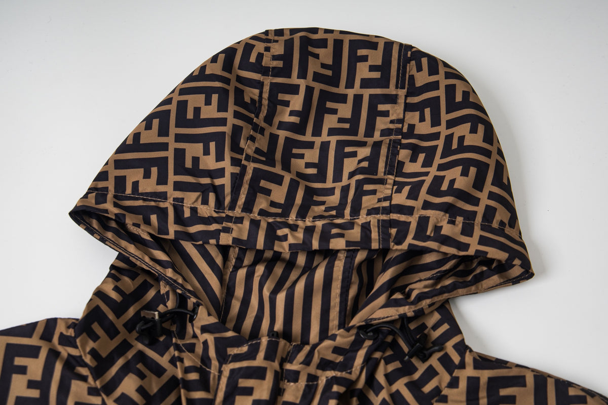 Reversible FF Monogram Windbreaker Brown / Black