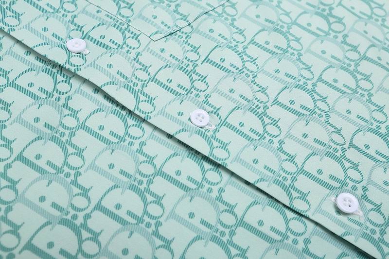 Oblique Monogram Silk Hawaiian Shirt Green