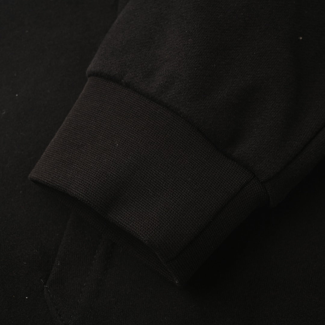 Scroll Logo Cross Zip-Up Hoodie Black