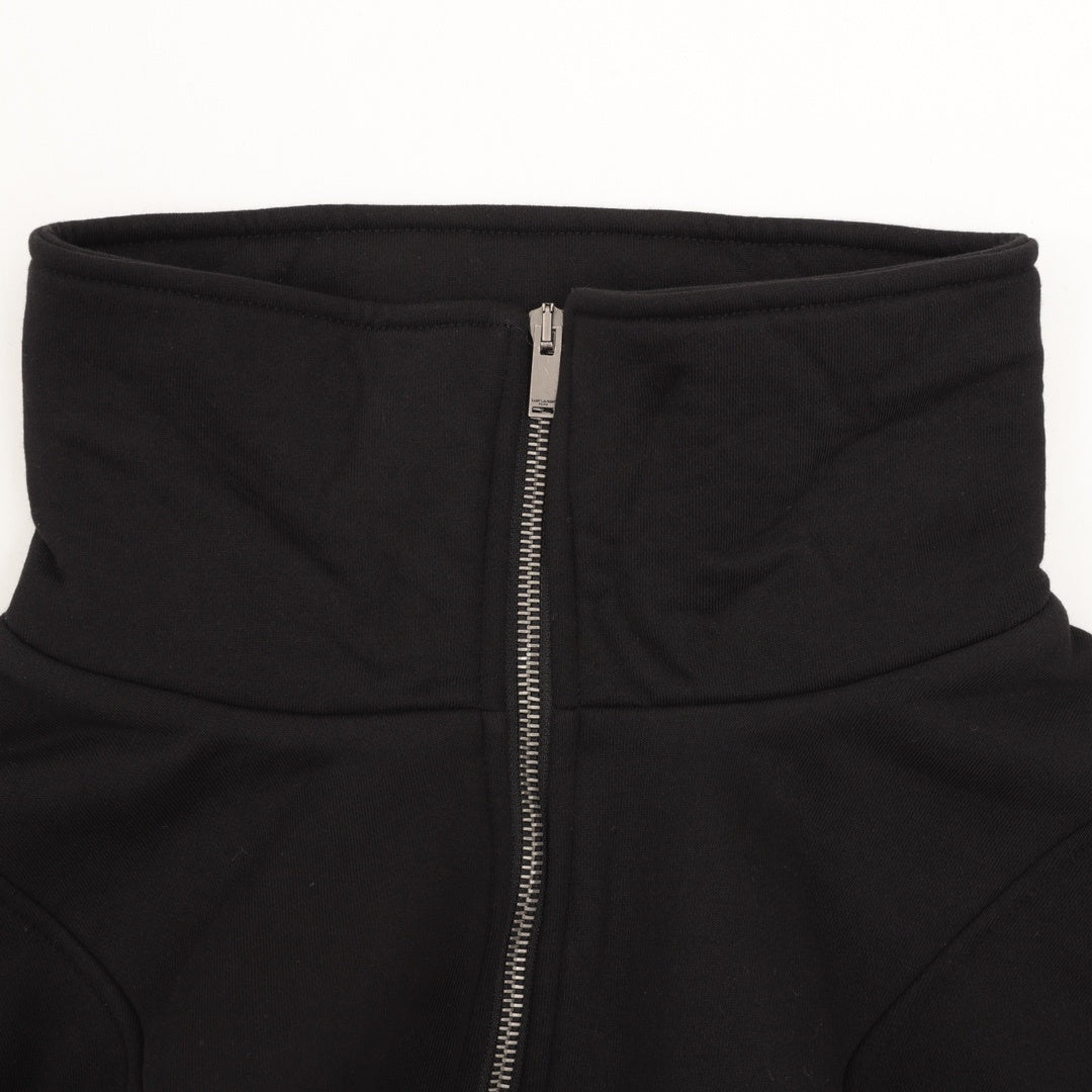 Logo Embroidery Half-Zip Black