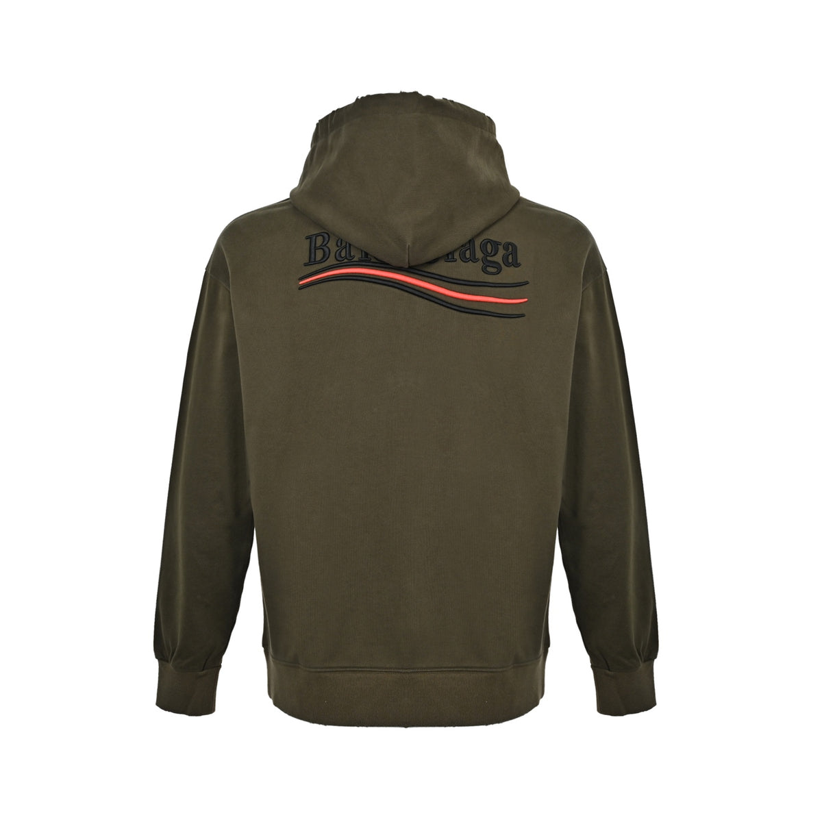 Campaign Logo Embroidered Oversized Hoodie Military Green