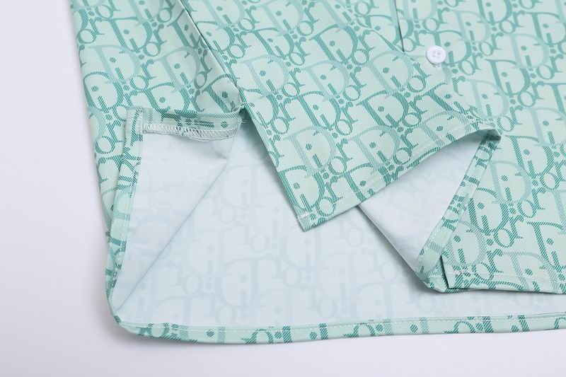 Oblique Monogram Silk Hawaiian Shirt Green