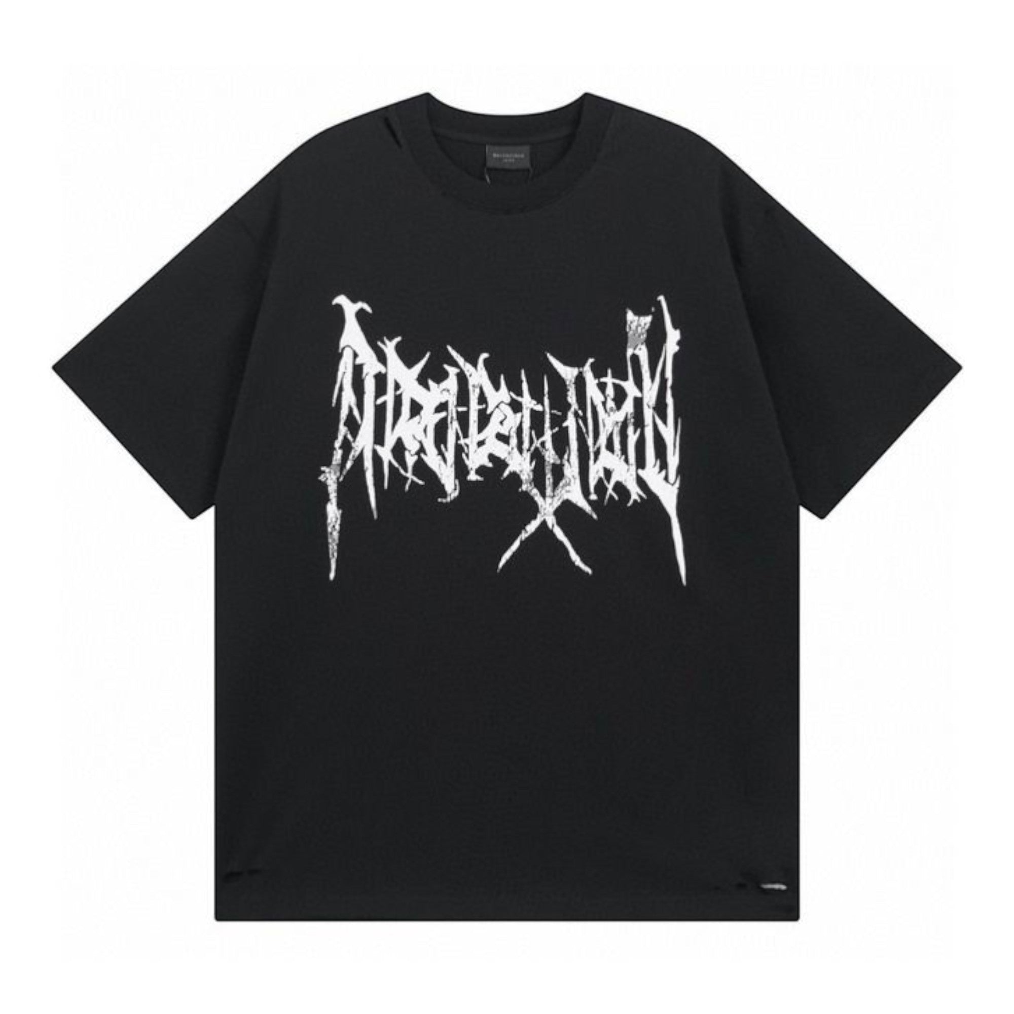 DIY Metal Outline Logo T-Shirt Black