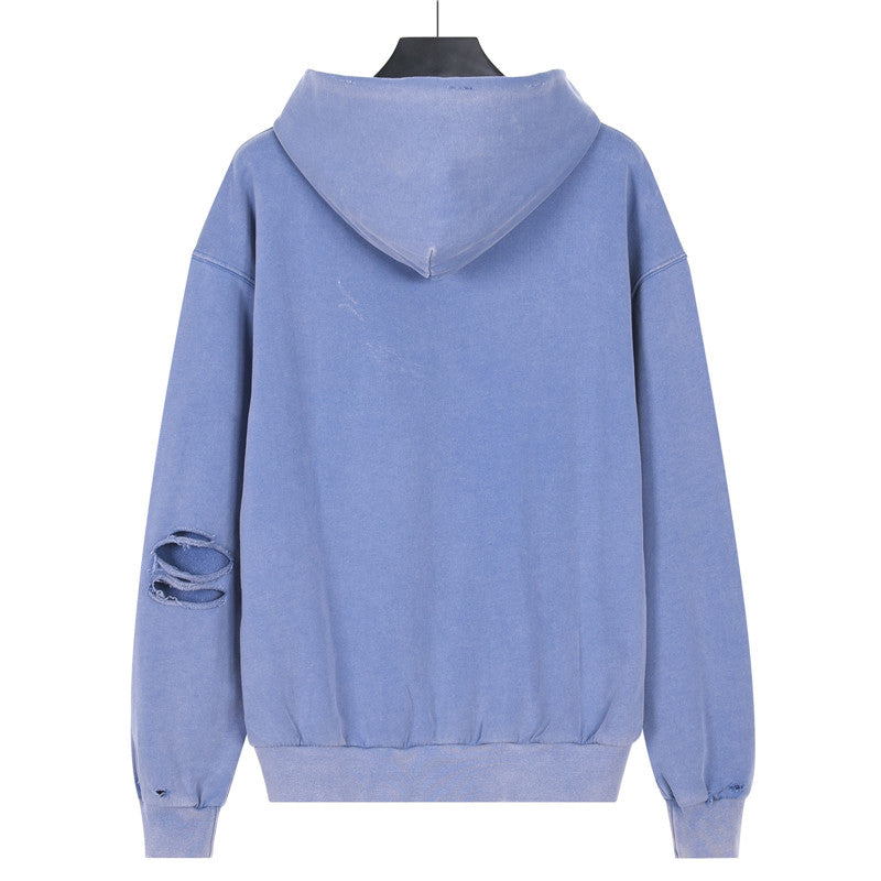 Paris Moon Faded Hoodie Blue