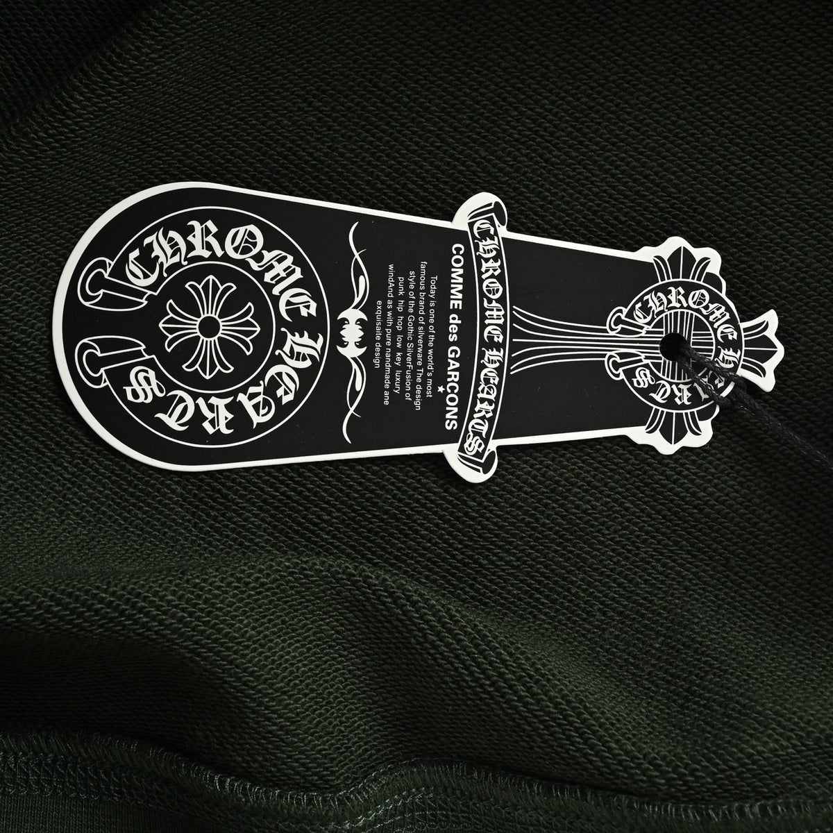 Script Embroidered Half-Zip Sweatshirt Dark Green
