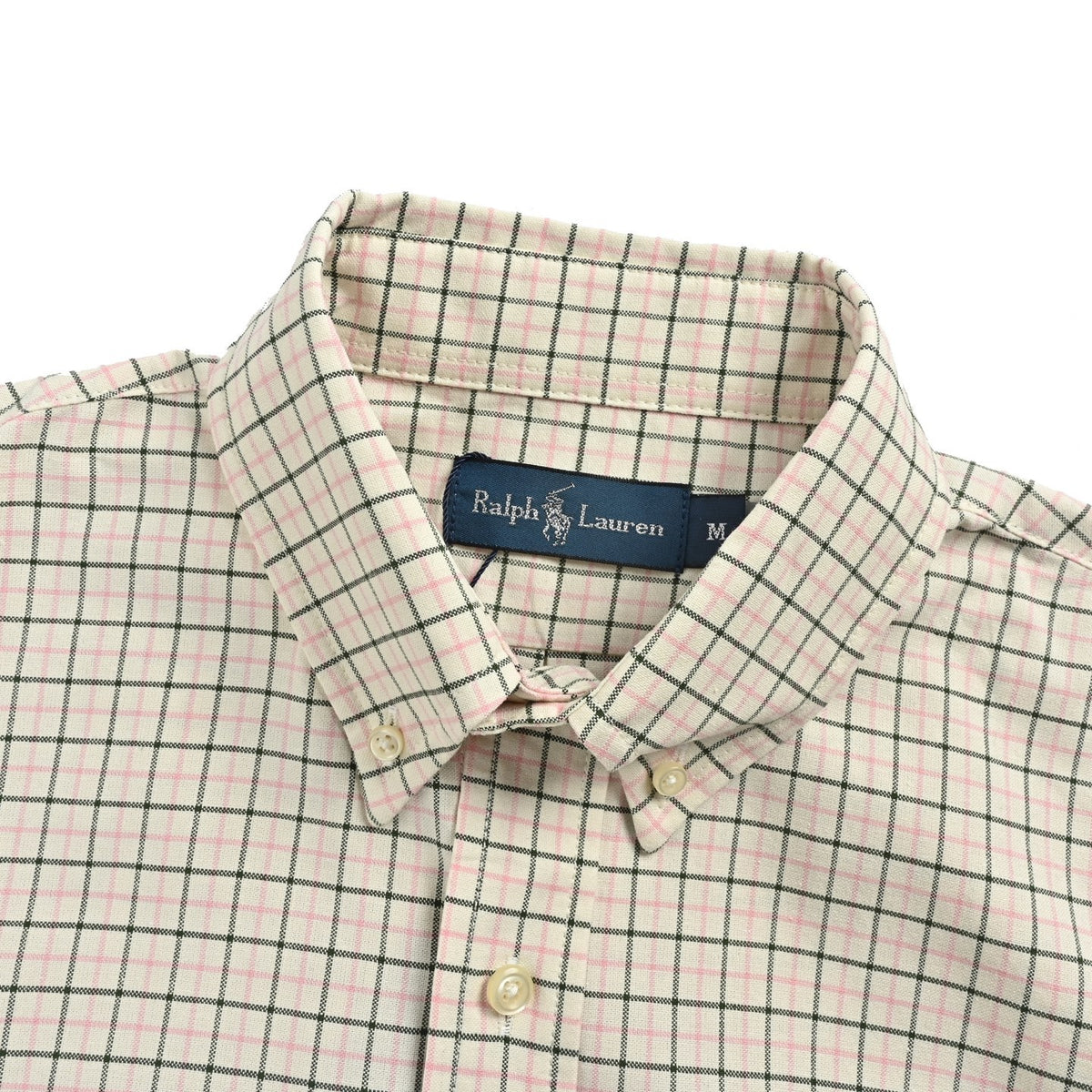 Tattersall Check Button-Down Shirt Cream Green