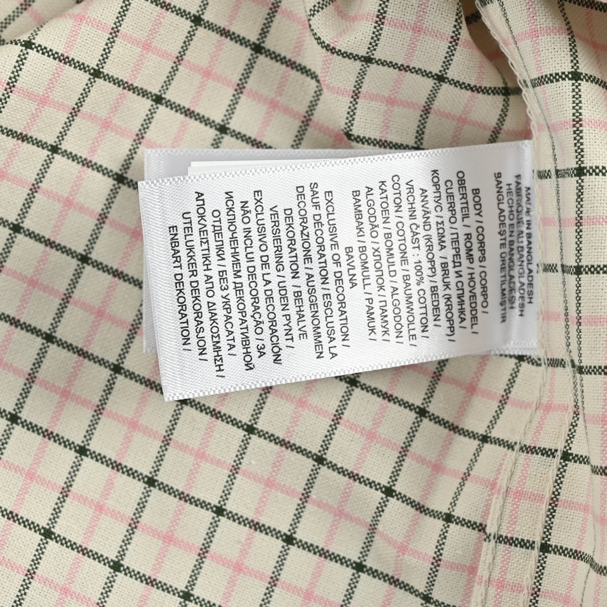 Tattersall Check Button-Down Shirt Cream Green