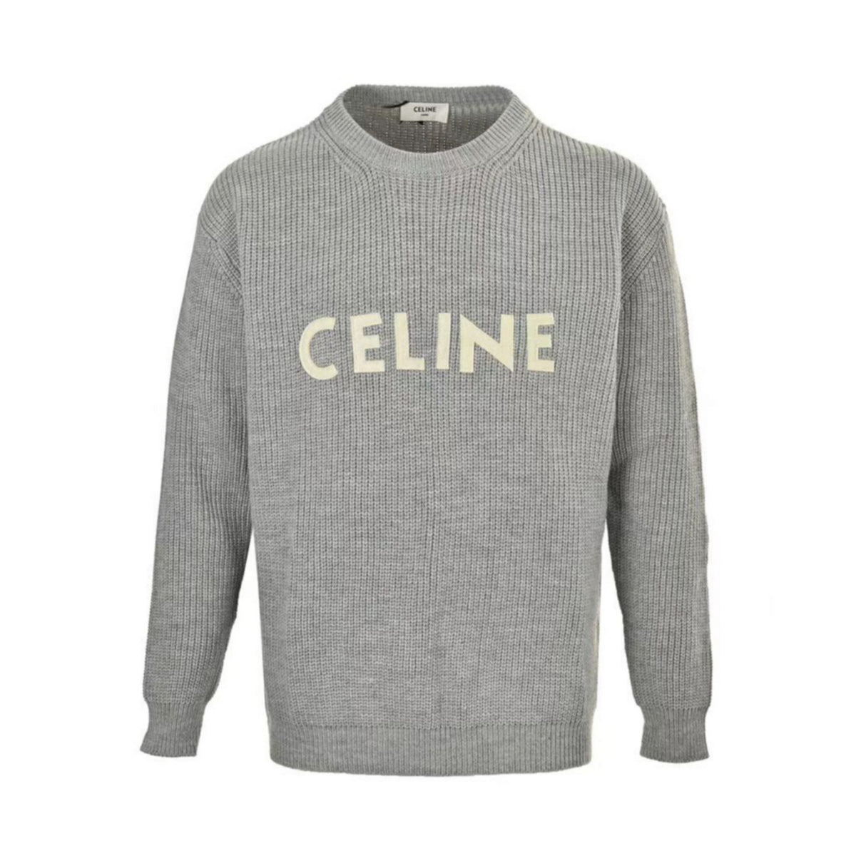 Oversized Ribbed Wool Light Grey