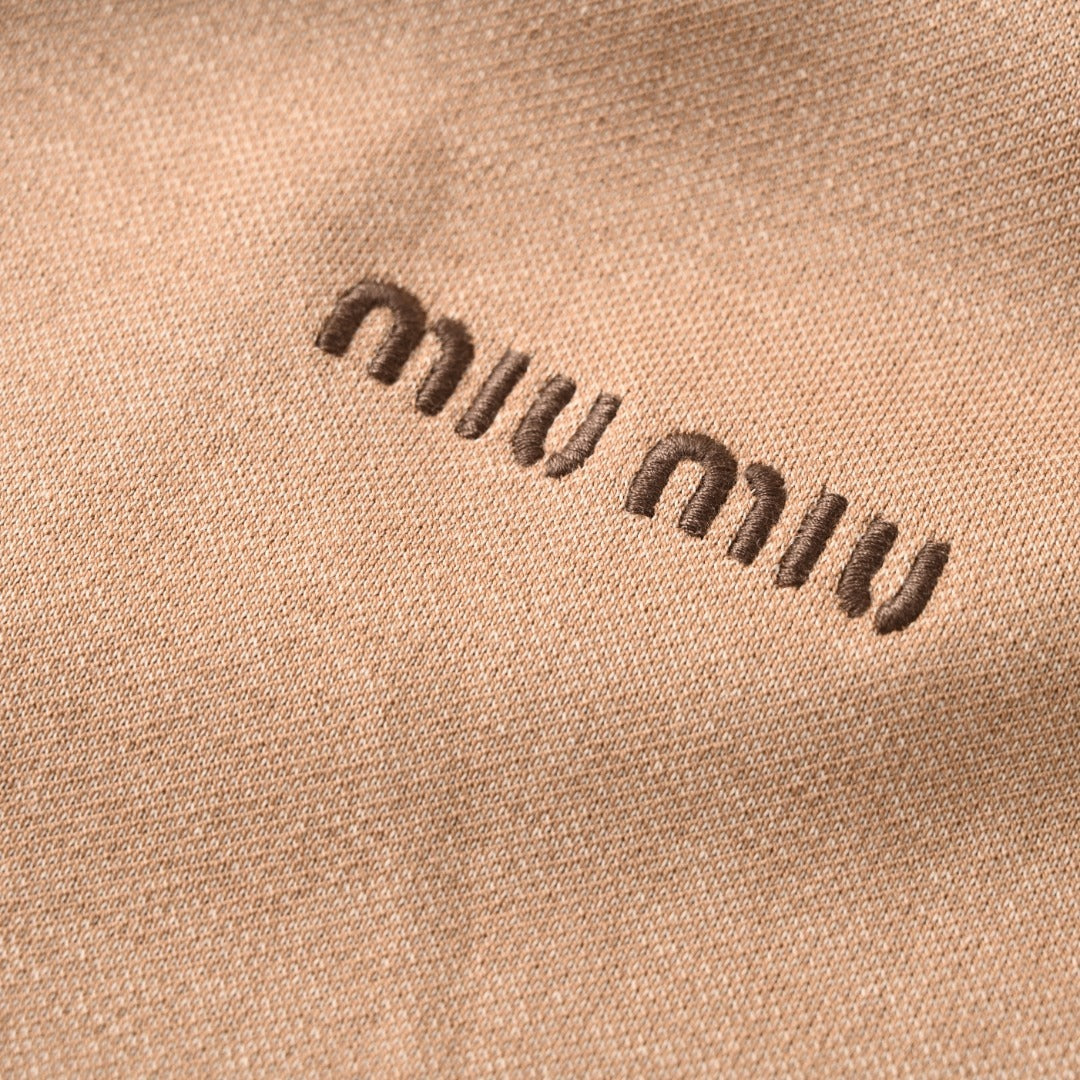 Jersey Zip-Up Beige & Brown