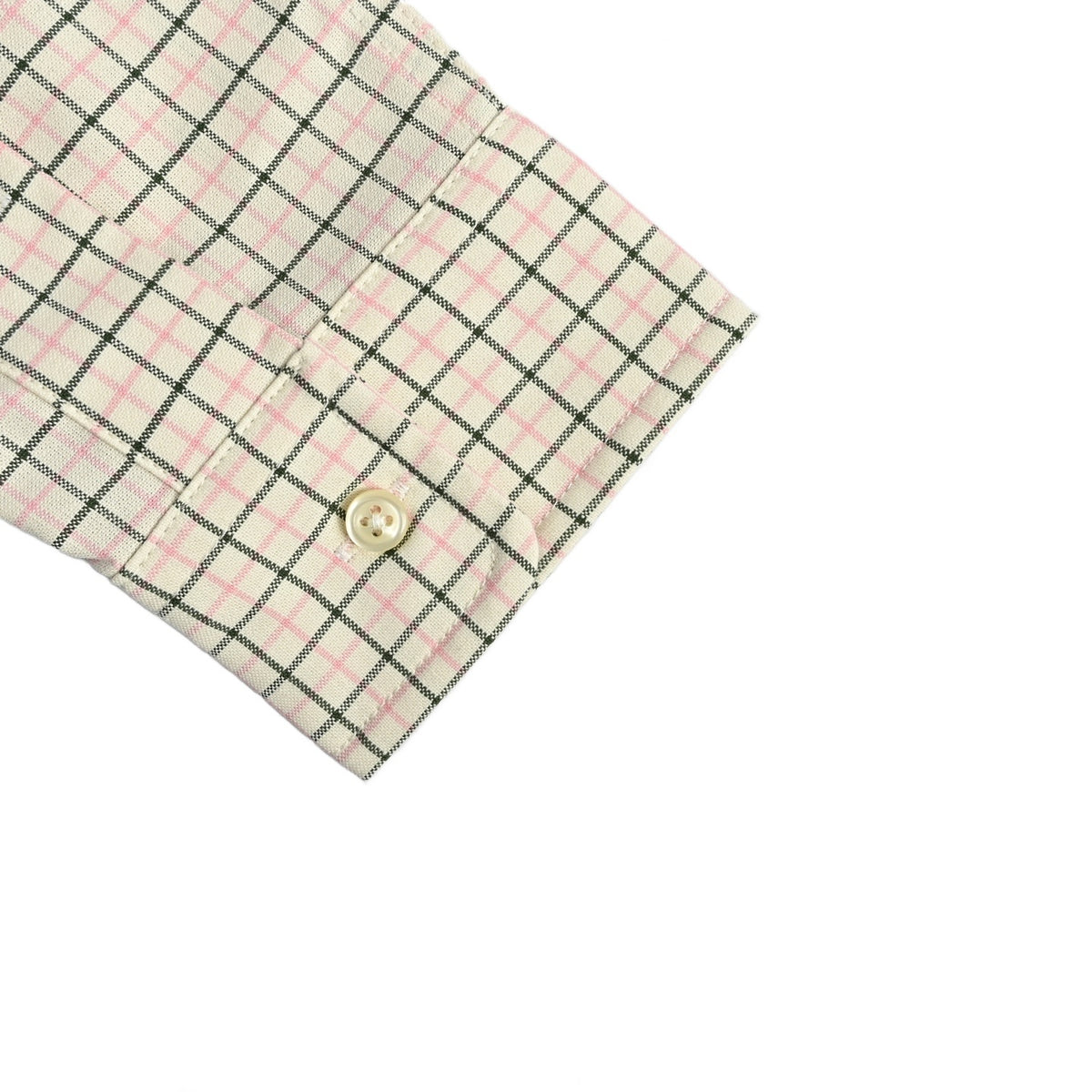 Tattersall Check Button-Down Shirt Cream Green