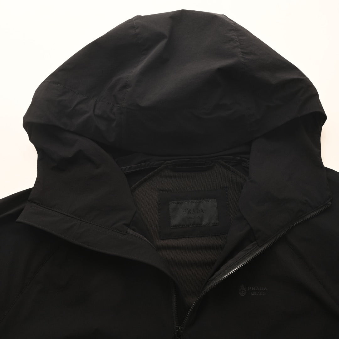 Re-Nylon Hooded Black