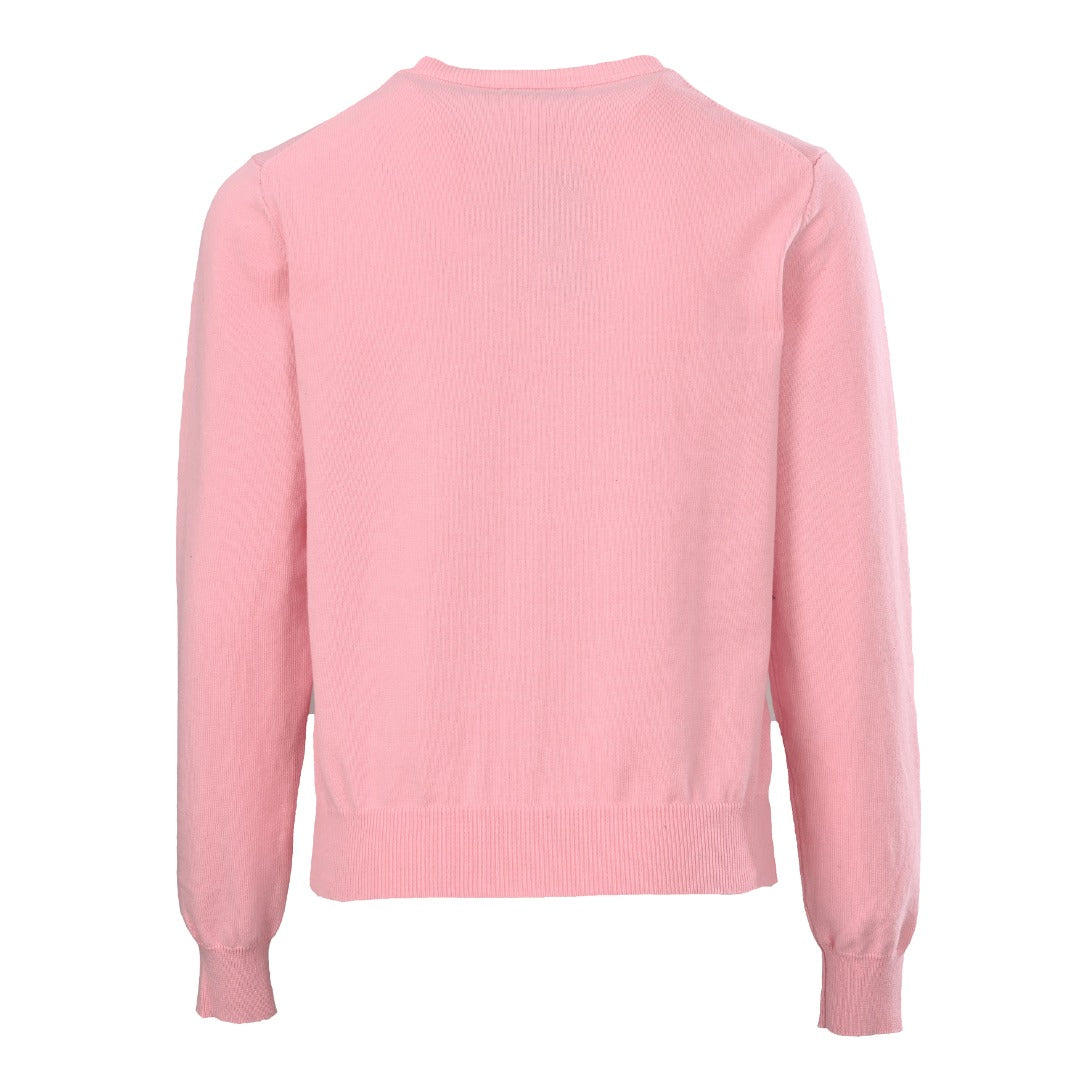 Cotton Crewneck Cardigan Light Pink