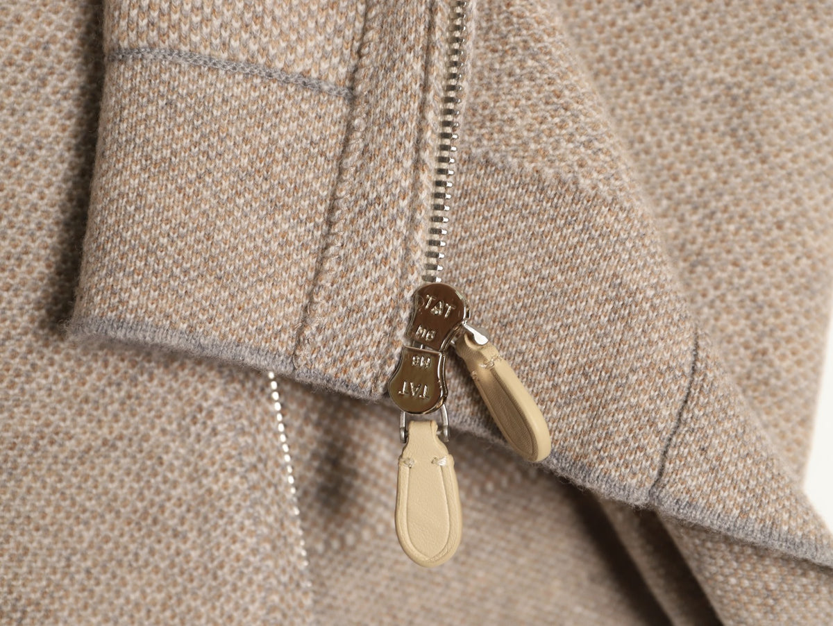 Varallo Full-Zip Hoodie Oatmeal Beige