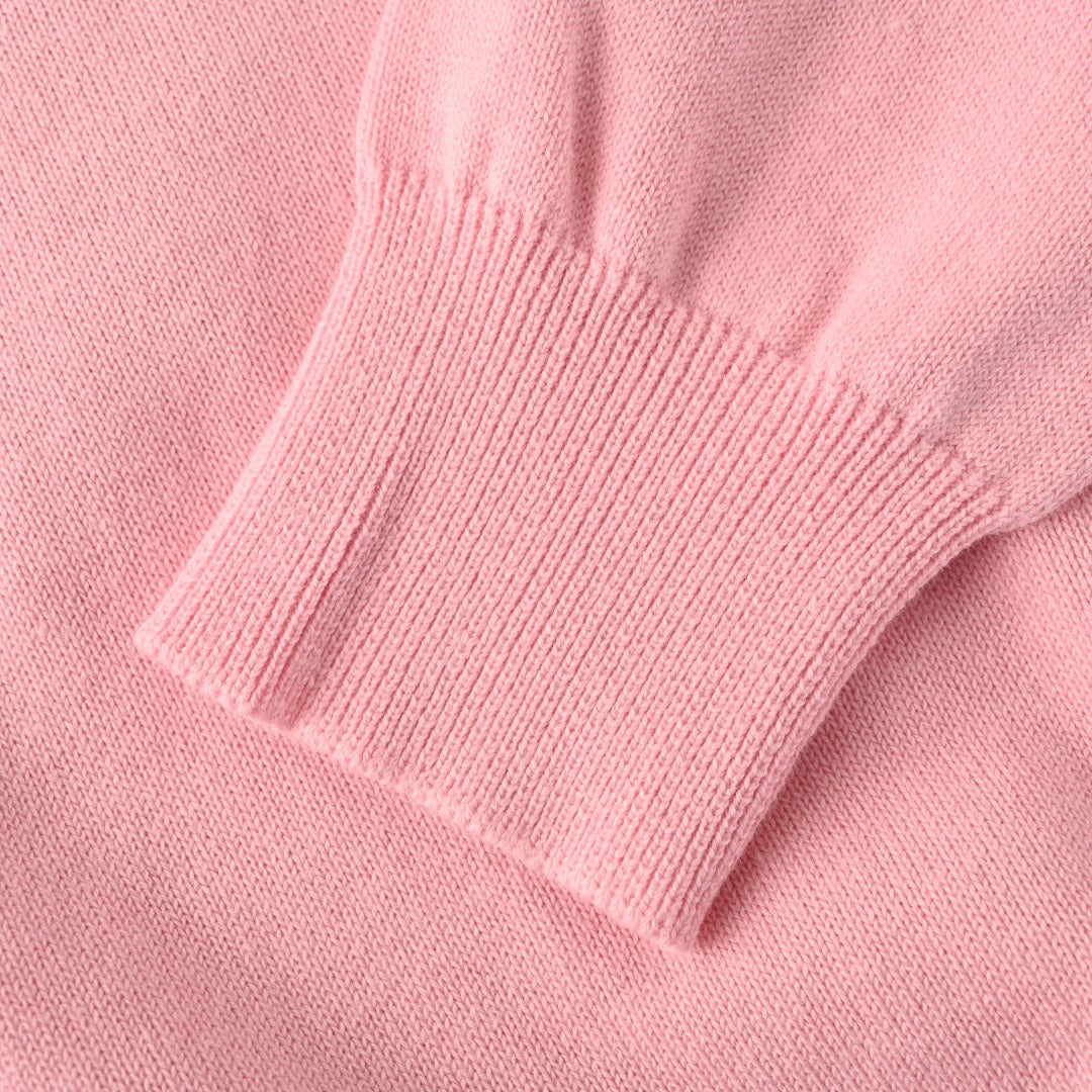 Cotton Crewneck Cardigan Light Pink