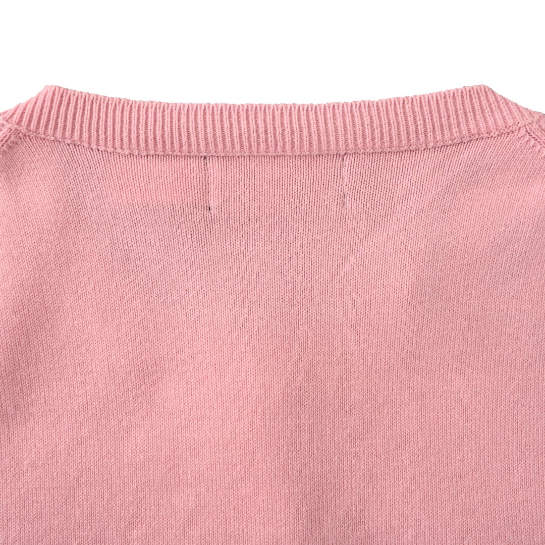 Cotton Crewneck Cardigan Light Pink
