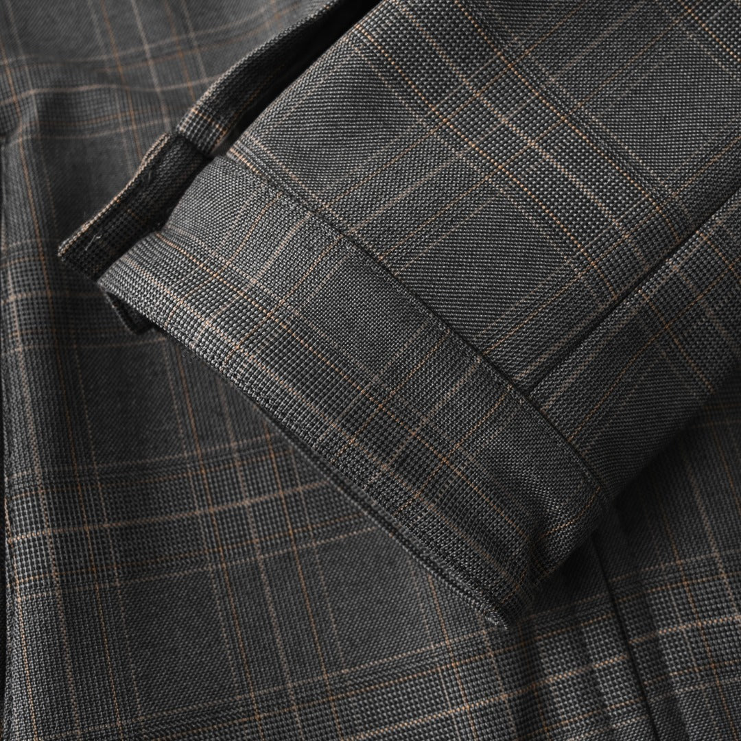Plaid Virgin Wool Dark Grey