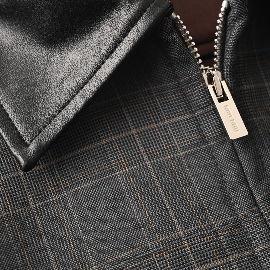 Plaid Virgin Wool Dark Grey